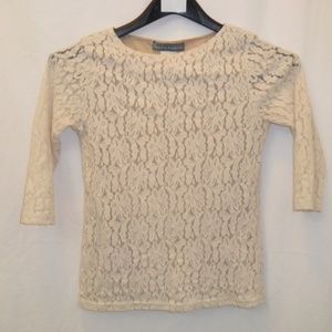 Jessica Holbrook Shirt Lace Over Top blouse Sz XS
